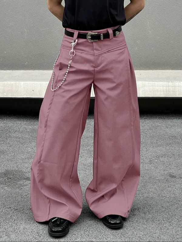 Men's Solid Wide Leg Loose Pant SKUL32838