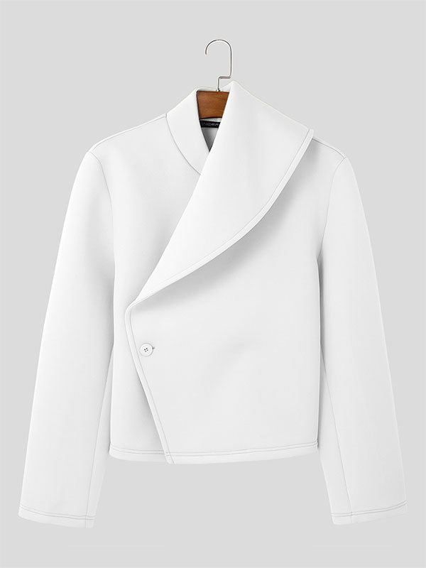 Mens Solid Color Casual Long Sleeve Jacket SKUK95555