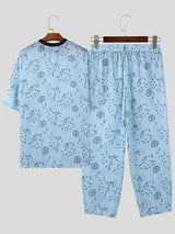 Mens Polka Dot Print Two Pieces Outfit SKUK59929