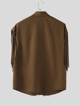 Men's Tassel Patchwork Short Sleeve Shirt SKUL25741