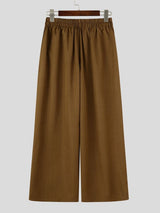 Men's Chill Relaxed City Walk Slub Textured Drawstring Flowing Baggy Pant SKUL84571