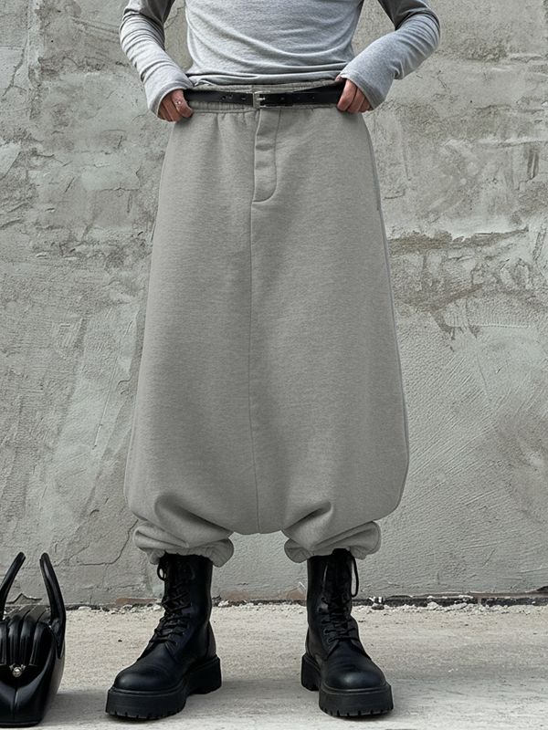 Men's Deconstructed Solid Color Drop Crotch Pant SKUL40291