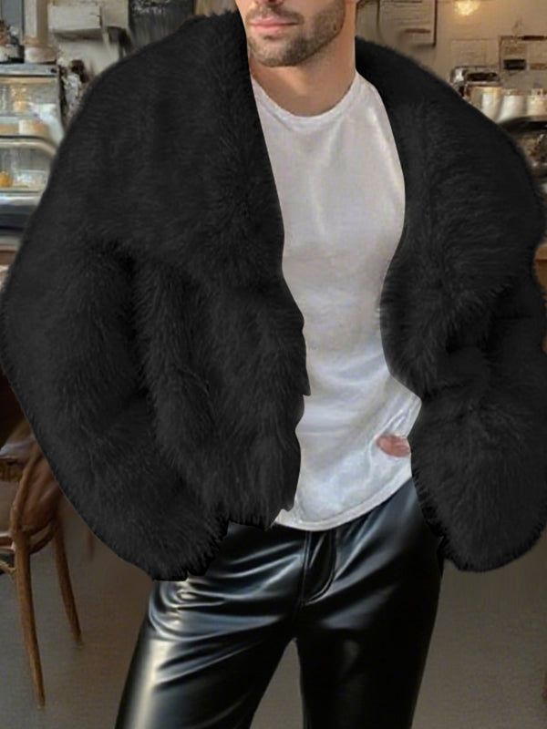 Men's Plush Large Collar Long Sleeve Jacket SKUL27329