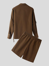 Men's Drawstring Tie Two Pieces Outfit SKUL41551