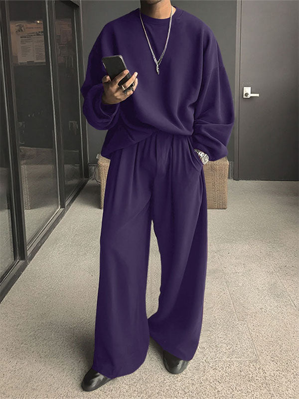 Men's Solid Color Casual Two Pieces Outfit SKUL28508