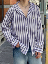 Mens Casual Striped Long Sleeve Shirt SKUK79443