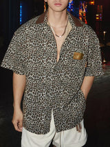 Mens Leopard Print Short Sleeve Shirt SKUL10755
