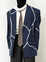 Men's Contrast Stripe Casual Long Sleeve Blazer SKUL28340