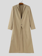 Men's Solid Color Deconstructed Long Hem Cardigan SKUL35271