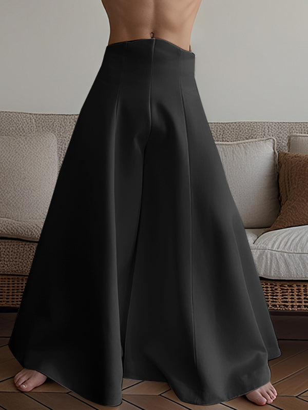 Men's Solid Color High Waist Loose Pant SKUL17988