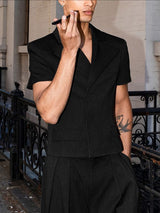 Men's Solid Color Short Sleeve Casual Blazer SKUL42247