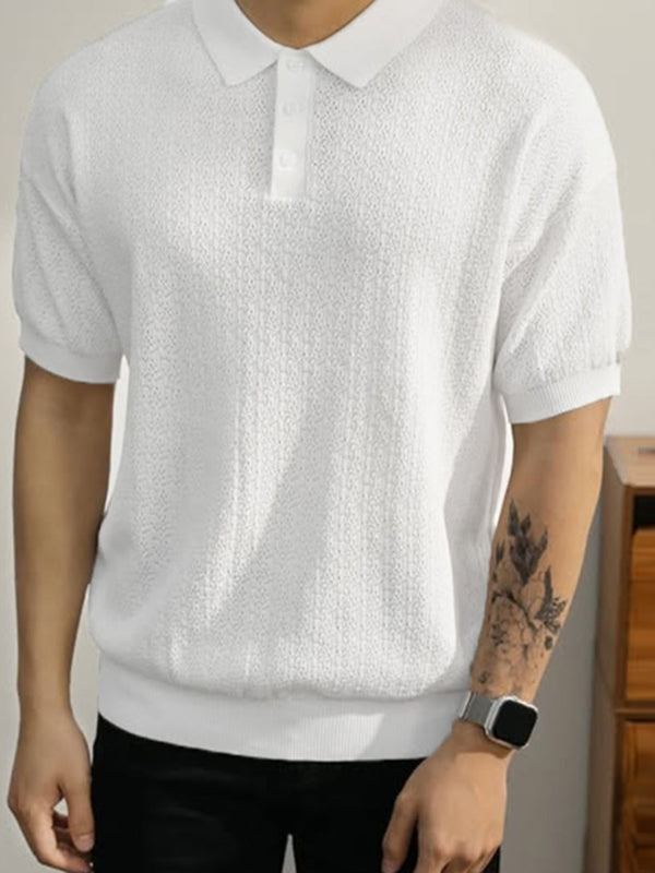 Mens Solid Color Casual Short Sleeve Shirt SKUL17951