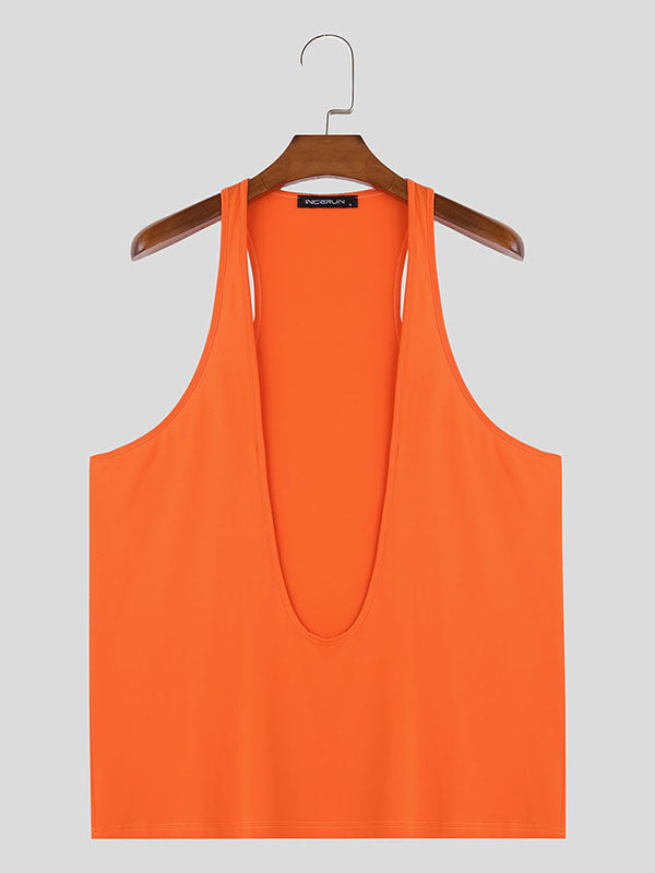 Mens Sexy Deep U-Neck Sleeveless Tank SKUK65091