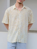 Mens Floral Print Casual Short Sleeve Shirt SKUK56391