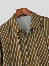 Men's Stripe Ribbon Long Sleeve Shirt SKUL47905