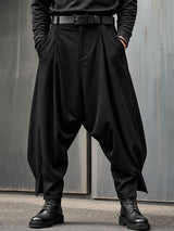 Men's Smart Luxury City Walk High-Drape Loose Fit Baggy Pant SKUL85935