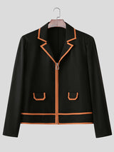 Men's Contrast Edge Casual Long Sleeve Jacket SKUL26089