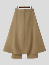 Mens Faux Two-Piece Layered Casual Pant SKUL11493