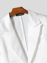 Men's Solid Color Plush Patchwork Long Sleeve Blazer SKUL46251