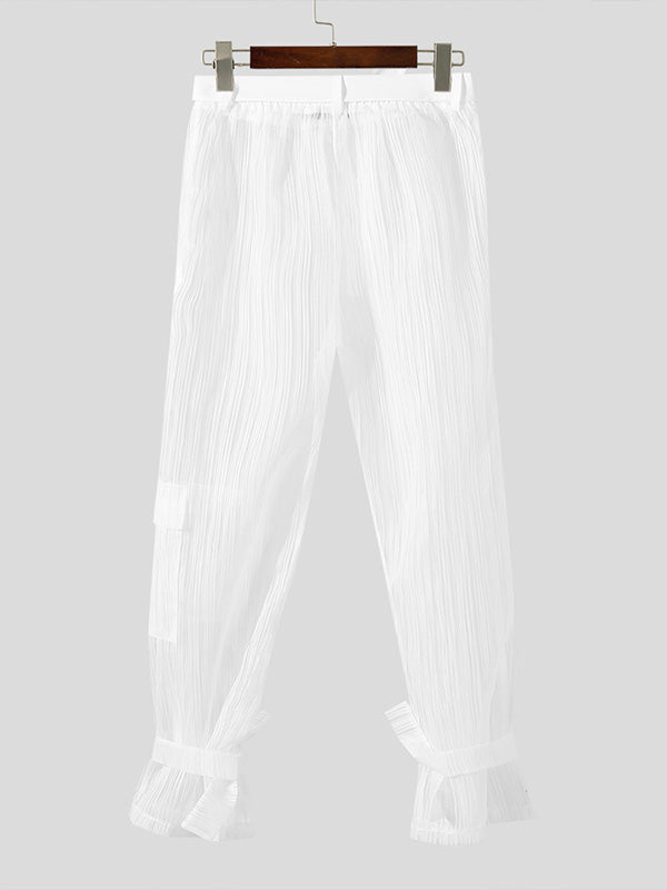 Mens Casual Striped See-Through Pant SKUK62925