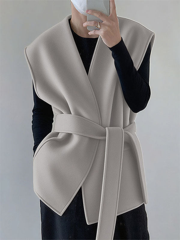 Men's Solid Tie Strap Casual Waistcoat SKUL28224