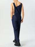 Mens Heart Patched Chain Strap Overall SKUK07280