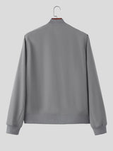 Men's Modern Urban Ribbed Collar Single Pocket Bomber Jacket SKUL79619
