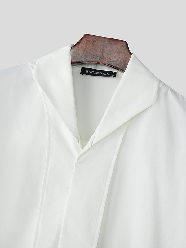 Mens Solid Color Minimalist Short Sleeve Shirt SKUL06354