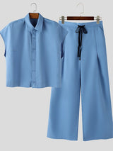 Men's Solid Color Casual Two Piece Outfit SKUL46013