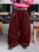 Men's Solid Color Textured Loose Casual Pant SKUL30579