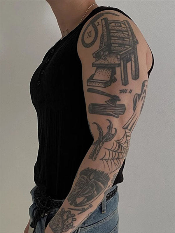 Men's Solid Color Knit Texture Casual Tank SKUL17865