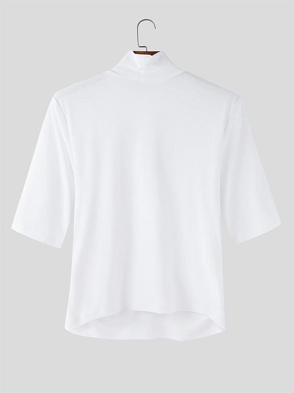 Mens Cut-Out Knit Short Sleeve T-Shirt SKUL09423