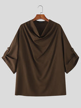 Men's Loose Slouchy Neck Half Sleeve Shirt SKUL38093