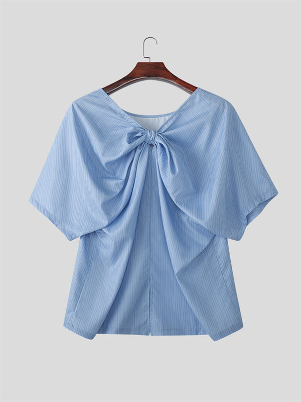 Mens Bow Tie Patchwork Short Sleeve T-Shirt SKUK98829