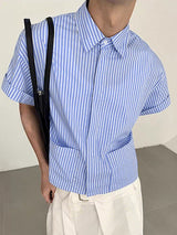 Men's Casual Striped Short Sleeve Shirt SKUL39784