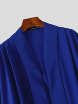 Men's Zen Minimalist Art Gallery Open Front Kimono Collar Two Pieces Outfit SKUL84619