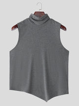 Mens Asymmetrical Hem High-Neck Tank SKUK97532