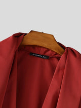 Men's Solid Color Shawl Fake Two Piece Shirt SKUL36584