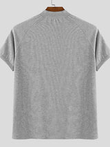 Men's Texture Half Zip Short Sleeve T-Shirt SKUL35294