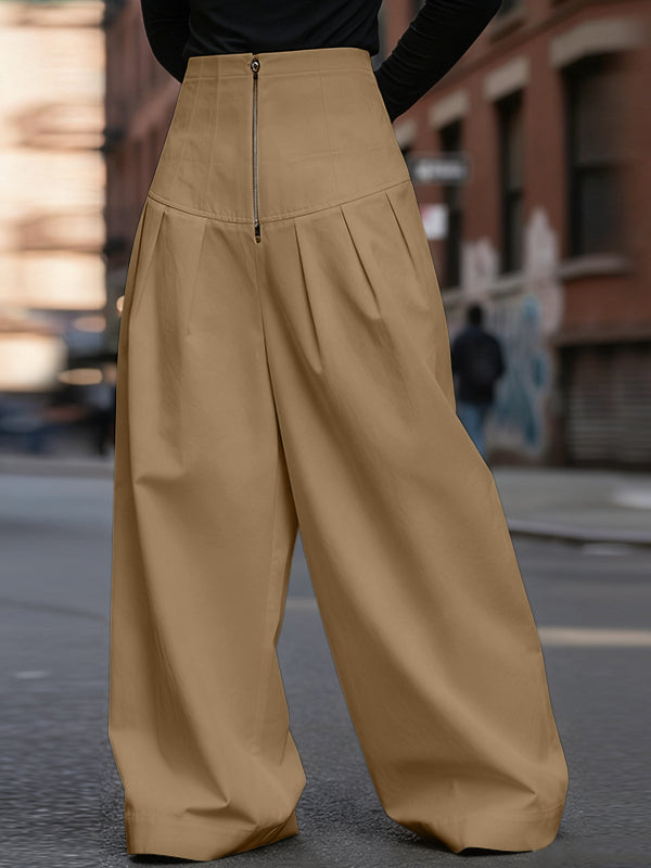 Men's Solid Loose High Waist Casual Pant SKUL40263