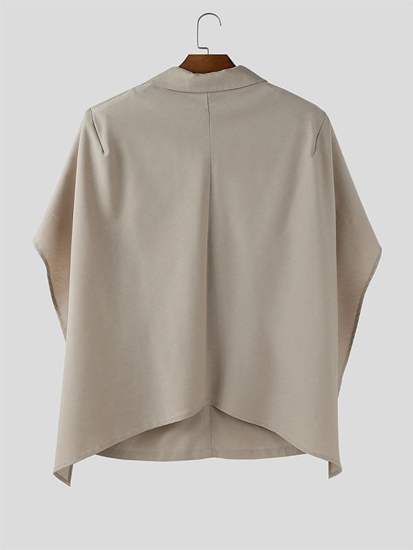 Men's Cape Patchwork Layered Long Sleeve Blazer SKUL31991