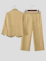 Men's Bold Stripe Colorblock Casual Two Pieces Outfit SKUL24196