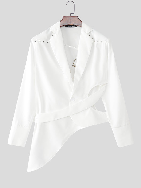 Men's Irregular Hollow Out Casual Long Sleeve Blazer SKUL22299