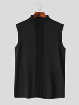 Mens Patchwork Cutout See Through Sleeveless Vest SKUK48116