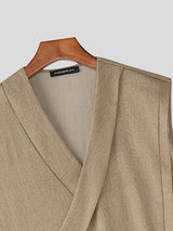 Men's Lace Up Wide Leg Casual Two Pieces Outfit SKUL46161