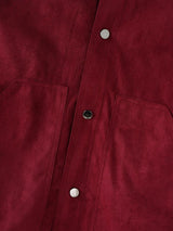 Men's Faux Suede Loose Cropped Long Sleeve Jacket SKUL33858