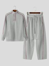 Men's Sport Style Contrast Trim Two Pieces Outfit SKUL48664