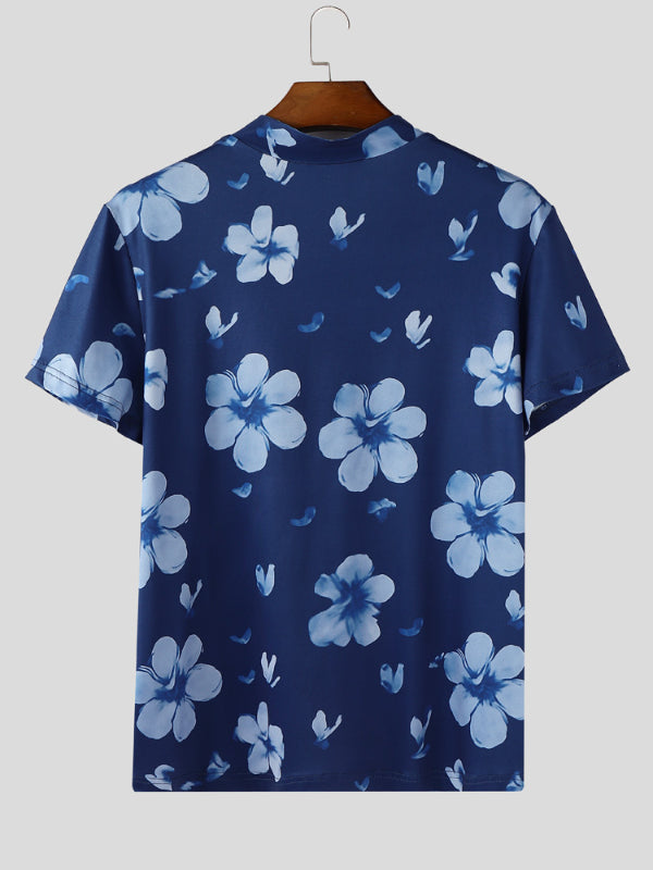 Mens Floral Print Short Sleeve T-Shirt SKUL15027