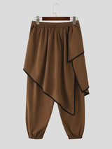 Men's Solid Color Irregular Hem Casual Pant SKUL31522