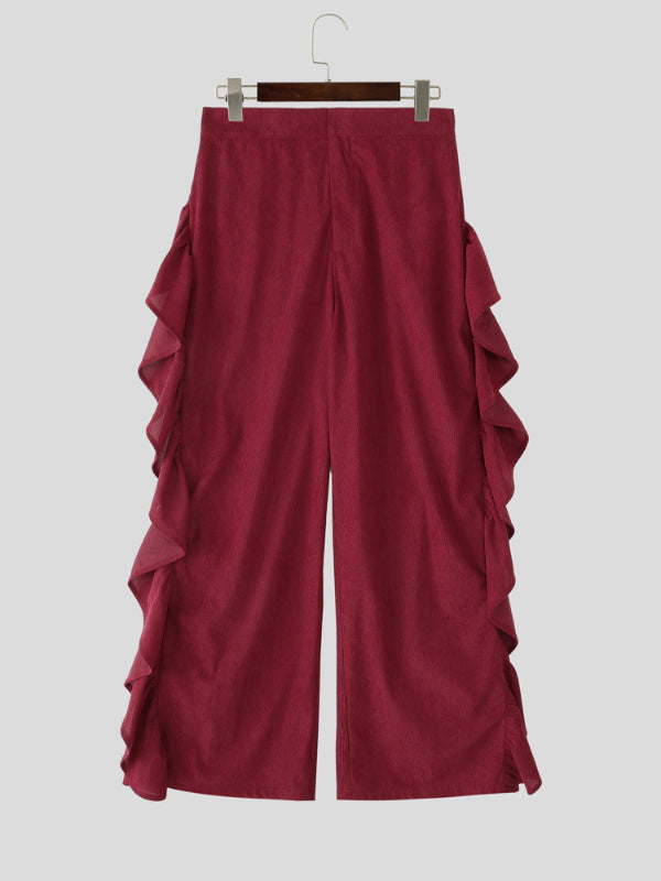 Men's Ruffled Patchwork Casual Pant SKUL29567